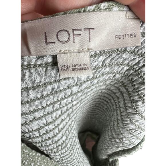 Ann Taylor Loft Petites Green Smocked Dress XSP XS - Picture 11 of 11